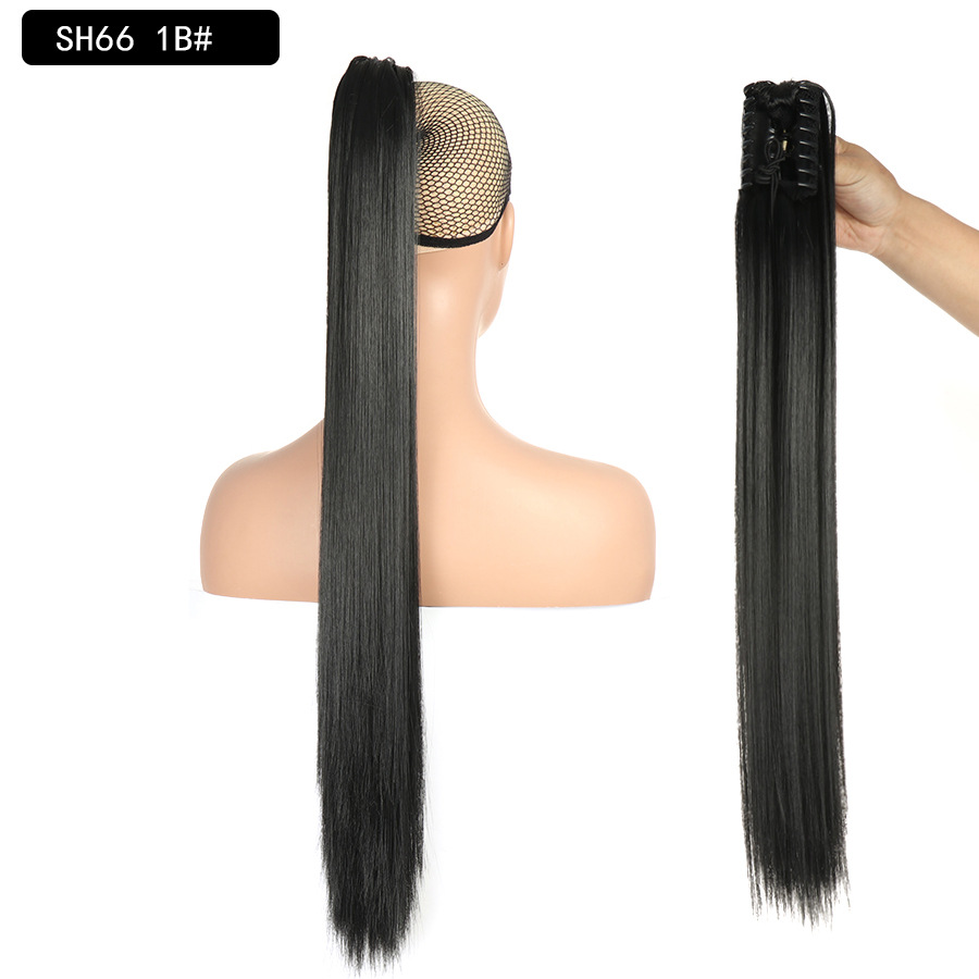 Fashionable Ponytail Grabber Big Wavy Long Straight Hair Wig
