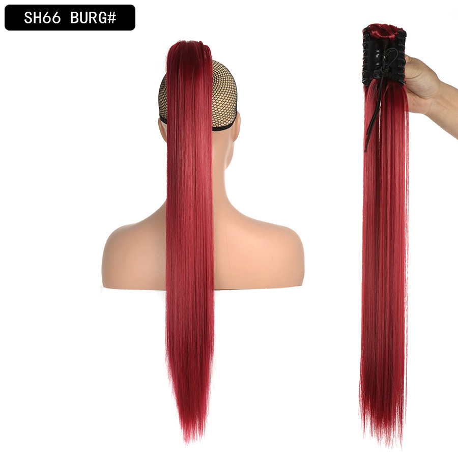Fashionable Ponytail Grabber Big Wavy Long Straight Hair Wig