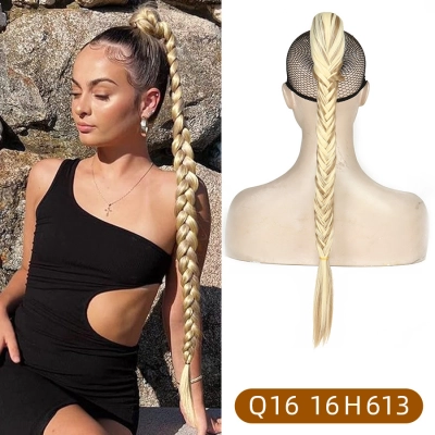 Grip Wig Women's Ponytail High Temperature Silk Fishbone Braid 02