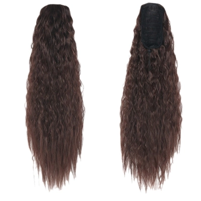 Water Rippled Long Fluffy Drawstring Ponytail 01