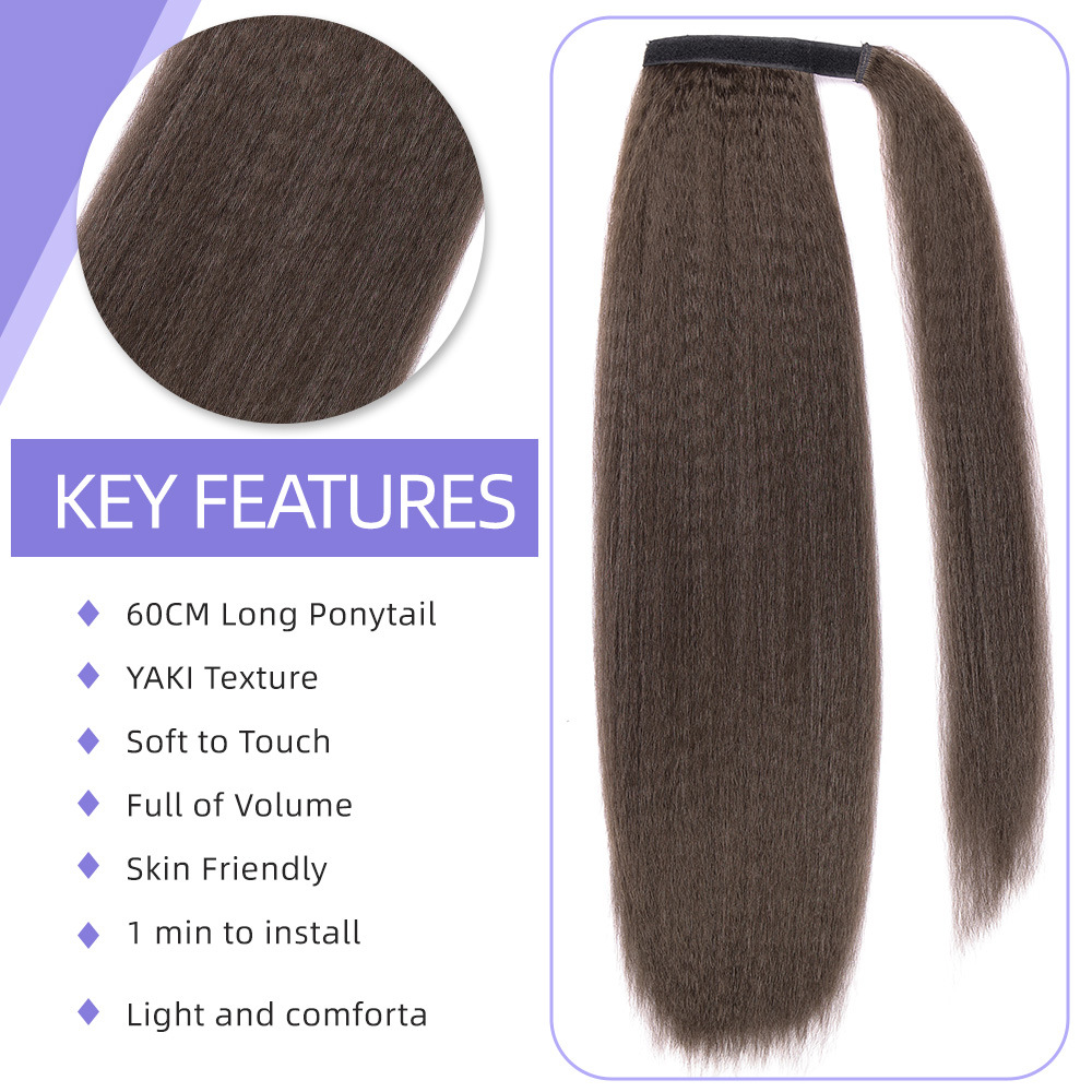 Women's Wrap-around Hair Extensions with Fluffy Velcro Ponytail