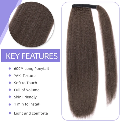 Women's Wrap-around Hair Extensions with Fluffy Velcro Ponytail 02