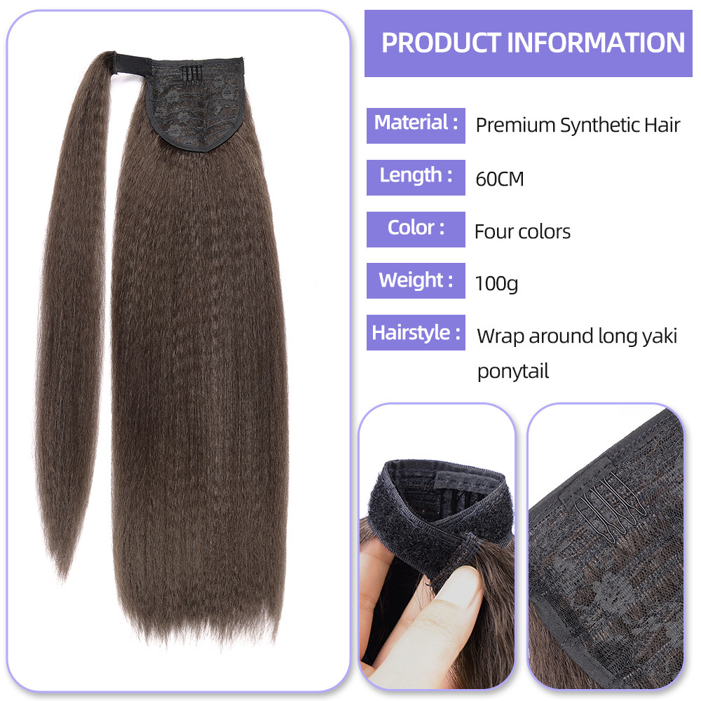 Women's Wrap-around Hair Extensions with Fluffy Velcro Ponytail