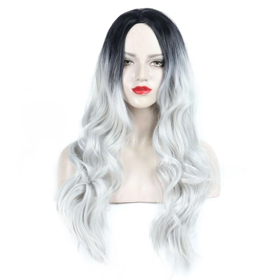Fashionable Long Hair Big Wave Headband Chemical Fiber Gradient 02