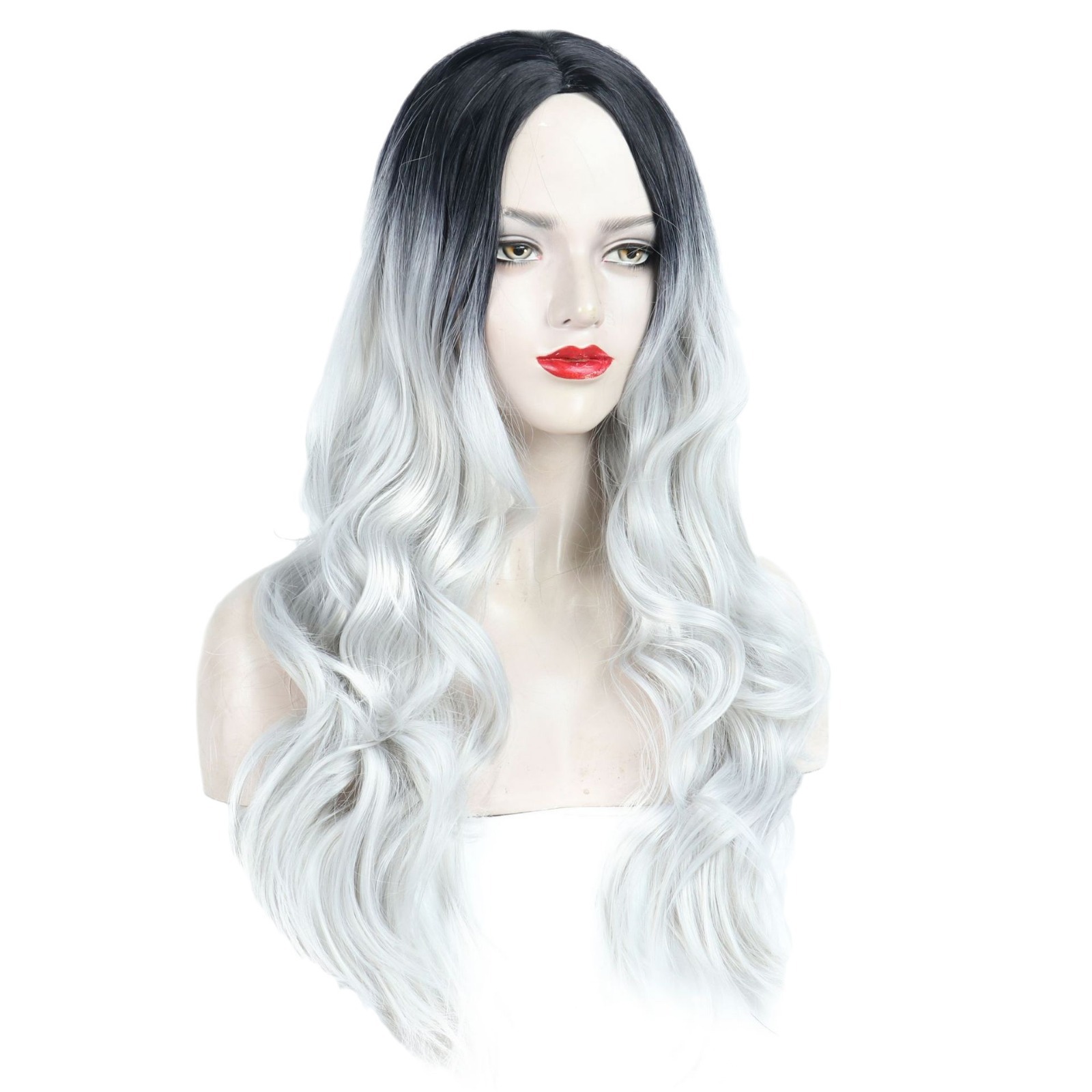 Fashionable Long Hair Big Wave Headband Chemical Fiber Gradient