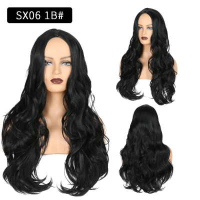 Long Wavy Wig Set with Chemical Fiber Wig 01