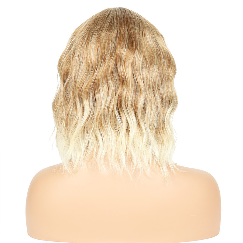Medium Parted Full Headband with Rippled Short Hair and Clavicle Hair