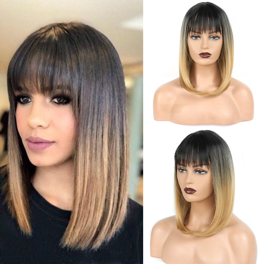 Shoulder-length Full Headband with Bangs for Women