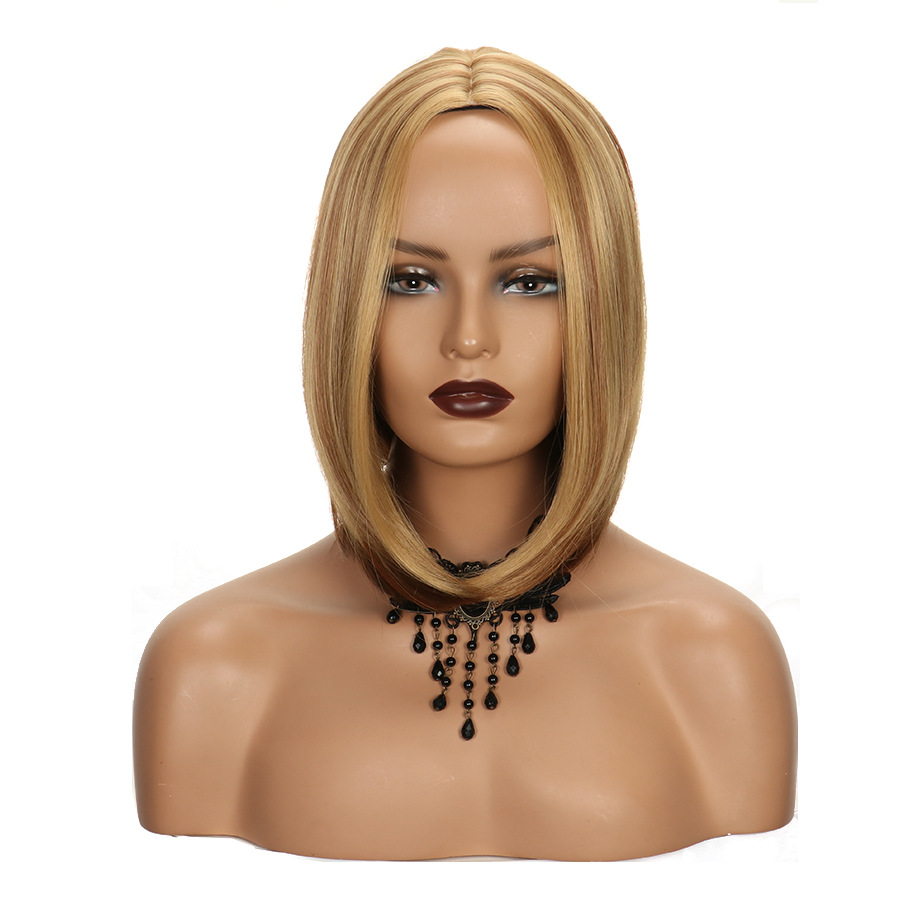 Shoulder-length Highlighted Straight Hair Wig