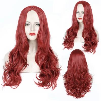 Wig Long Hair Natural Full Headpiece with Middle Parting 01