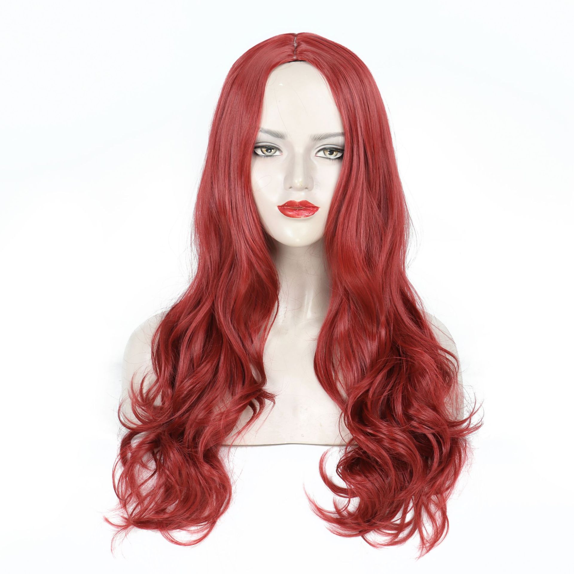Wig Long Hair Natural Full Headpiece with Middle Parting