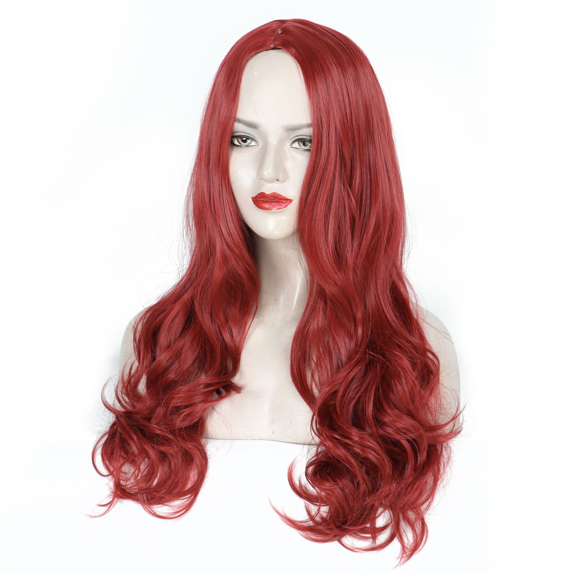 Wig Long Hair Natural Full Headpiece with Middle Parting