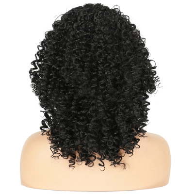 Wig Small Curly Medium Long Hair Wig Full Head Cover 02