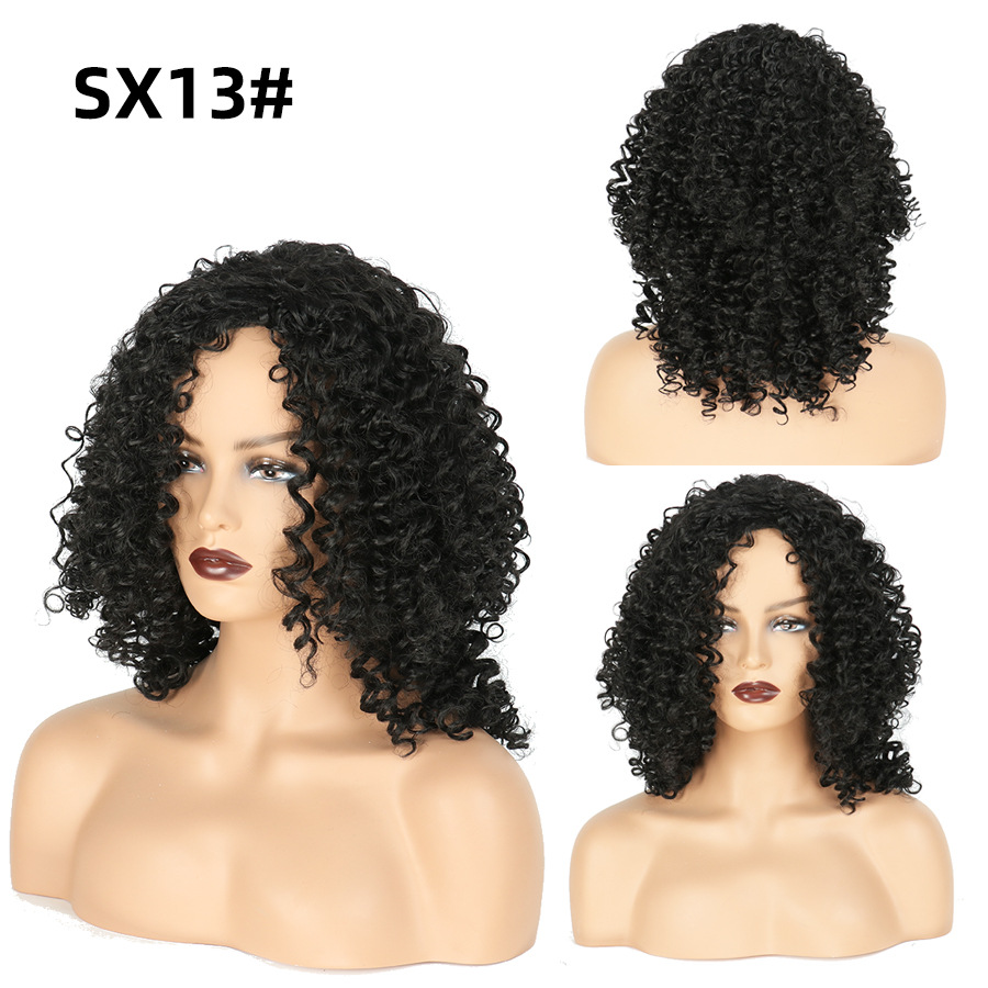 Wig Small Curly Medium Long Hair Wig Full Head Cover