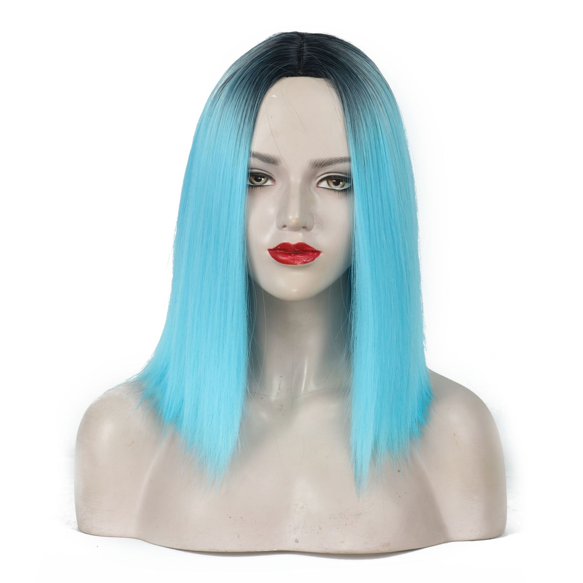 Women's Clavicle Hair Wig with Center Parting