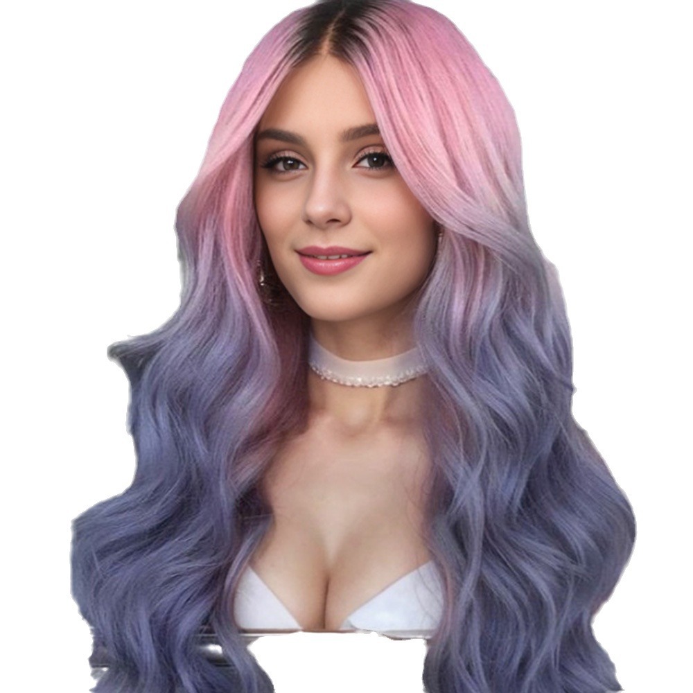  Gradient Color Mid-length Wig Set