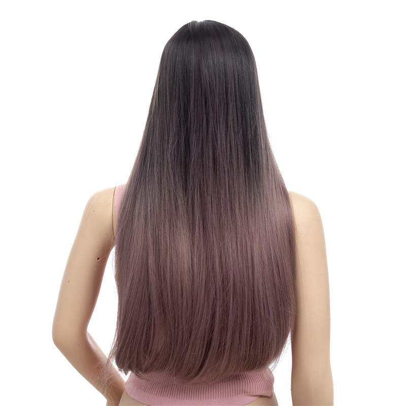 Fashionable Women's Long Straight Hair High Temperature Wire