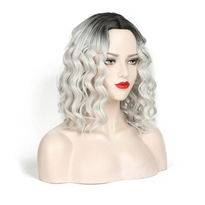 Fashionable Women's Wig for Side-parted Short Curly Hair 02