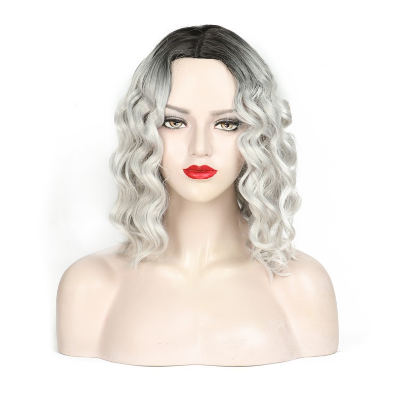 Fashionable Women's Wig for Side-parted Short Curly Hair