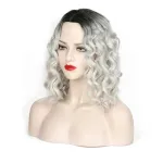 Fashionable Women's Wig for Side-parted Short Curly Hair