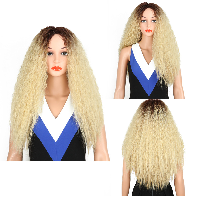 Wig Women's Gradient Small Curly Long Curly Hair Wig Set