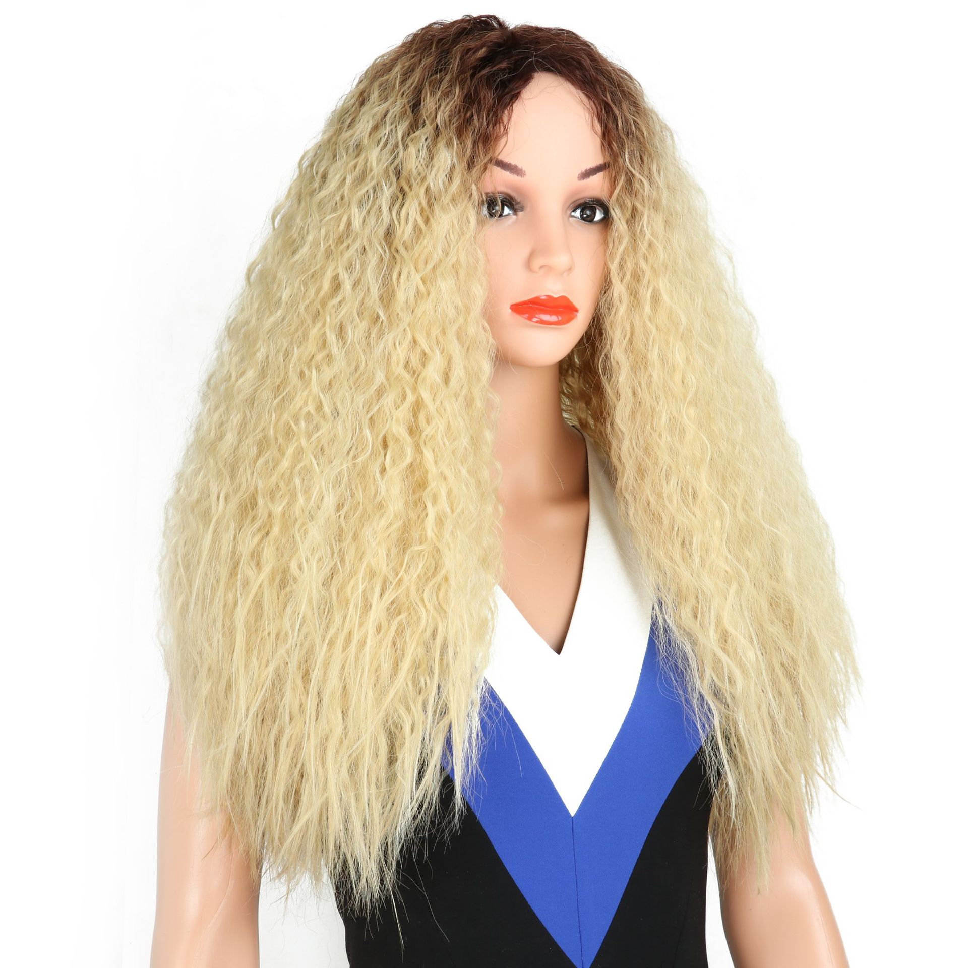 Wig Women's Gradient Small Curly Long Curly Hair Wig Set