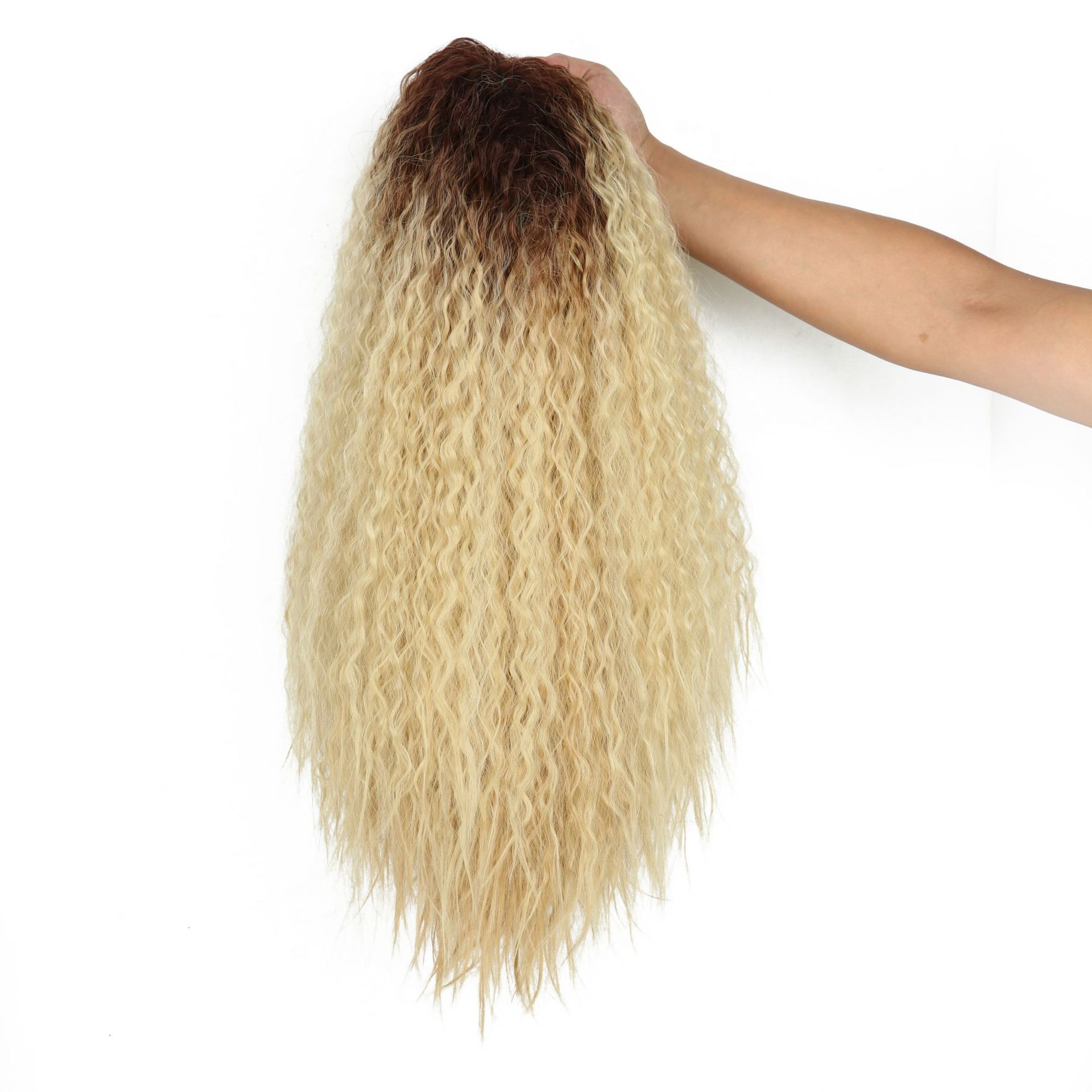 Wig Women's Gradient Small Curly Long Curly Hair Wig Set