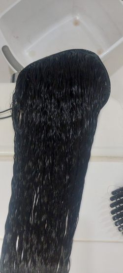 Water Rippled Long Fluffy Drawstring Ponytail review DF