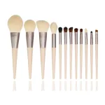 12 makeup brush set with soft animal hair