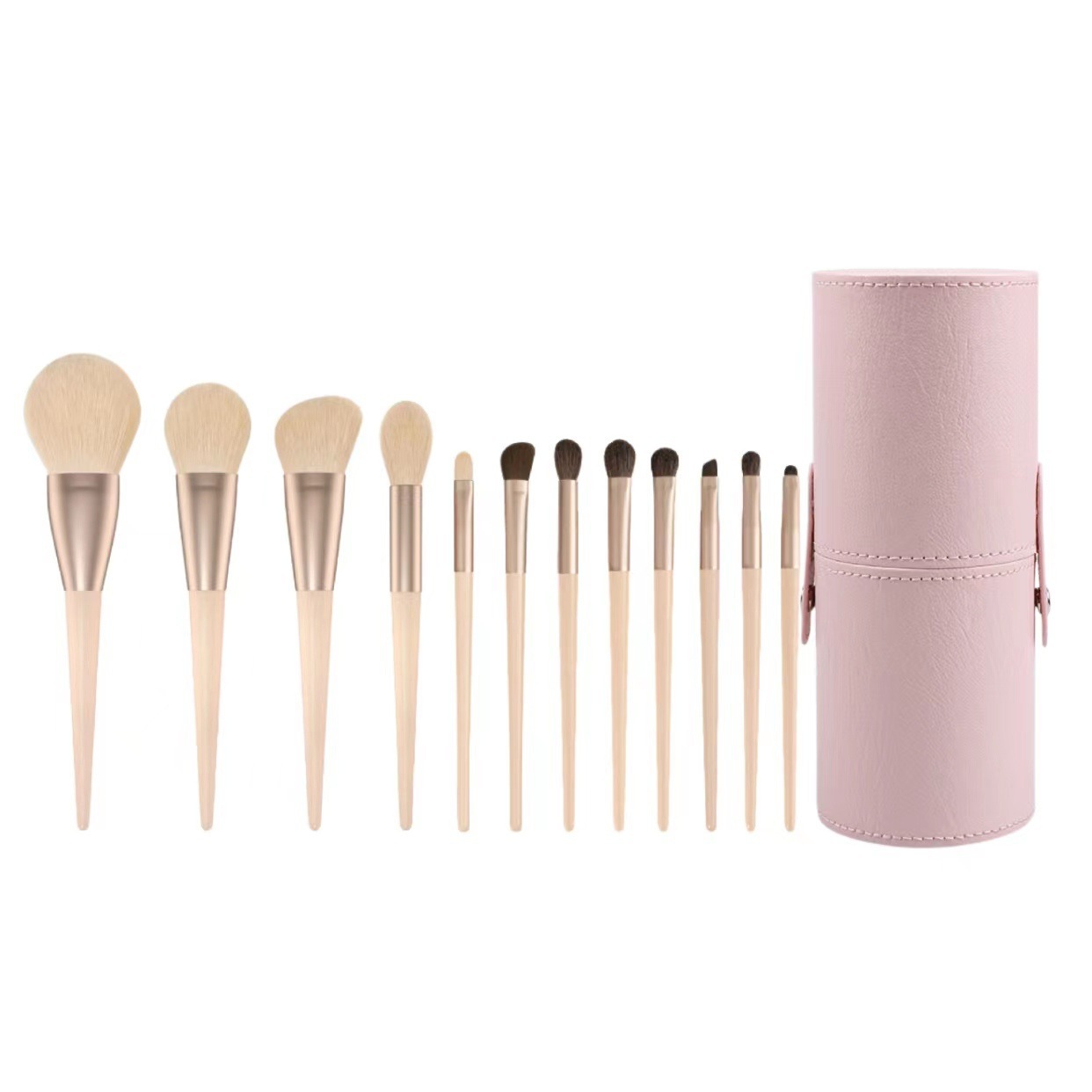 12 makeup brush set with soft animal hair