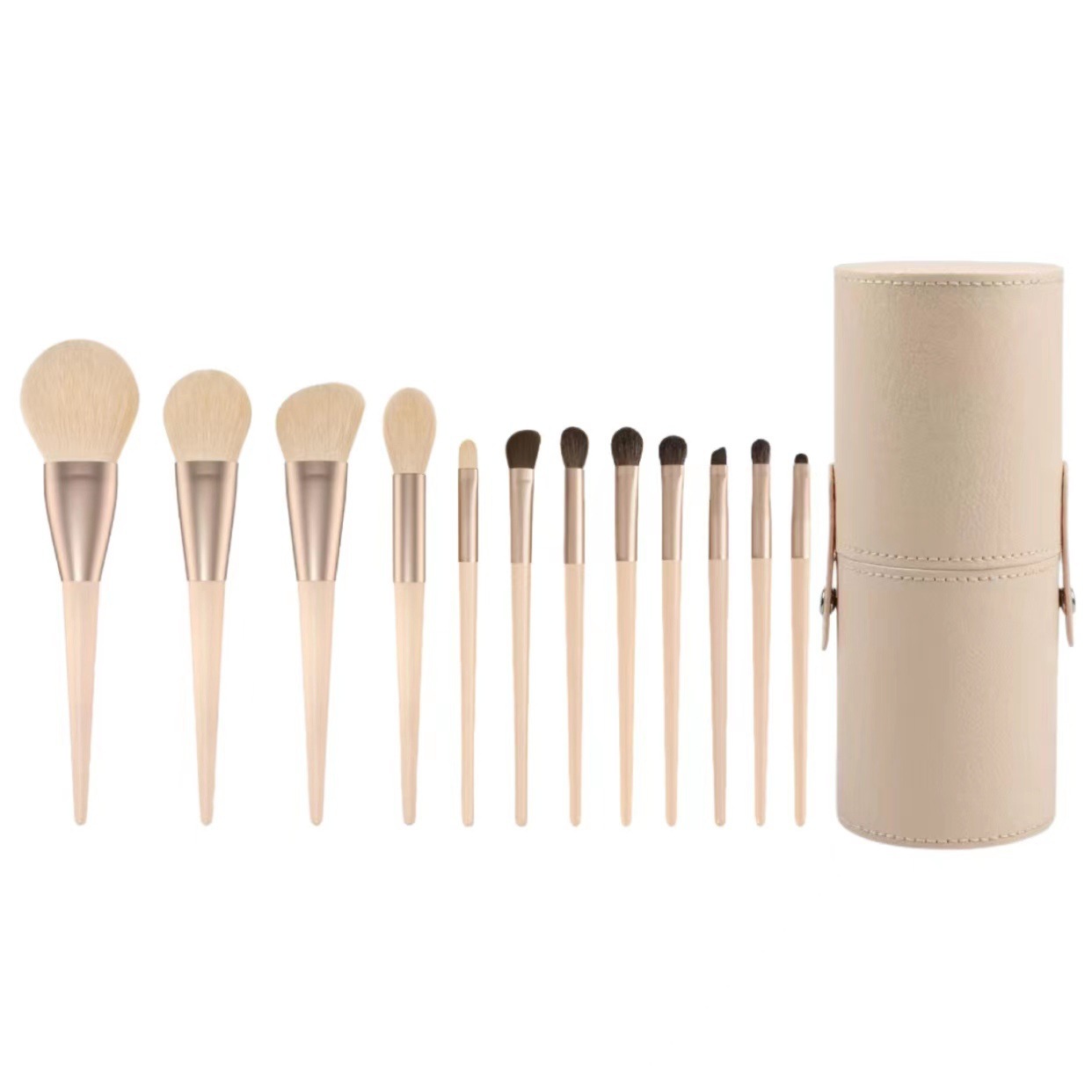 12 makeup brush set with soft animal hair