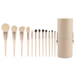 12 makeup brush set with soft animal hair