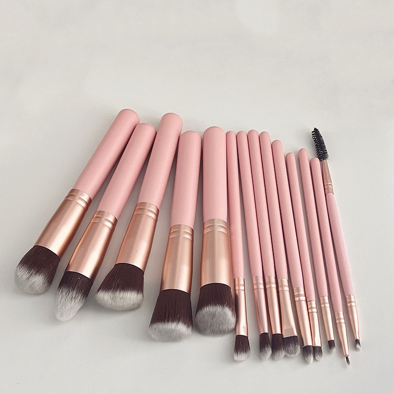 14 sets of makeup brushes with soft bristles