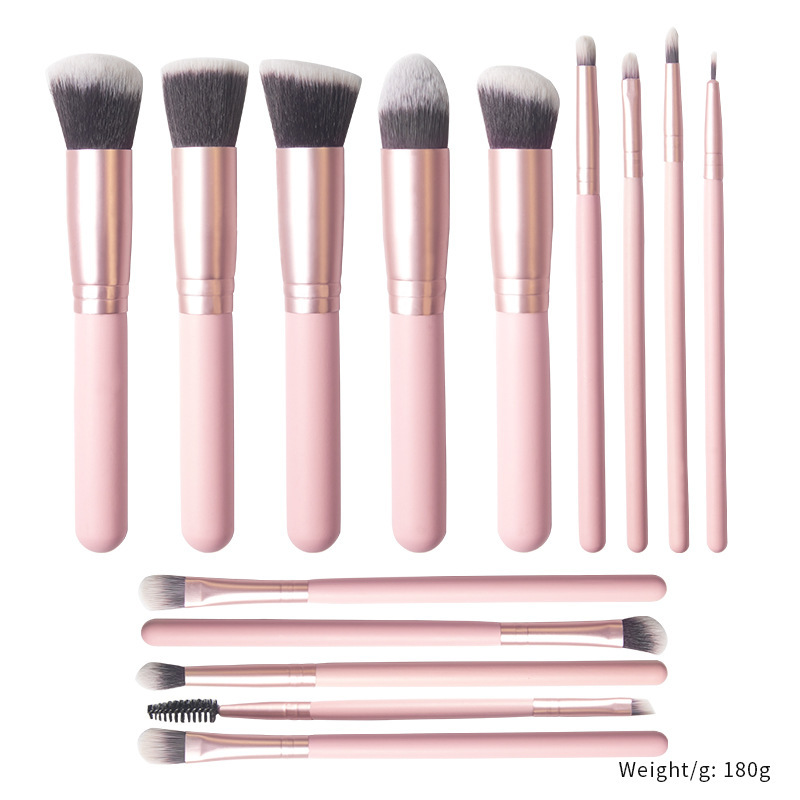 14 sets of makeup brushes with soft bristles