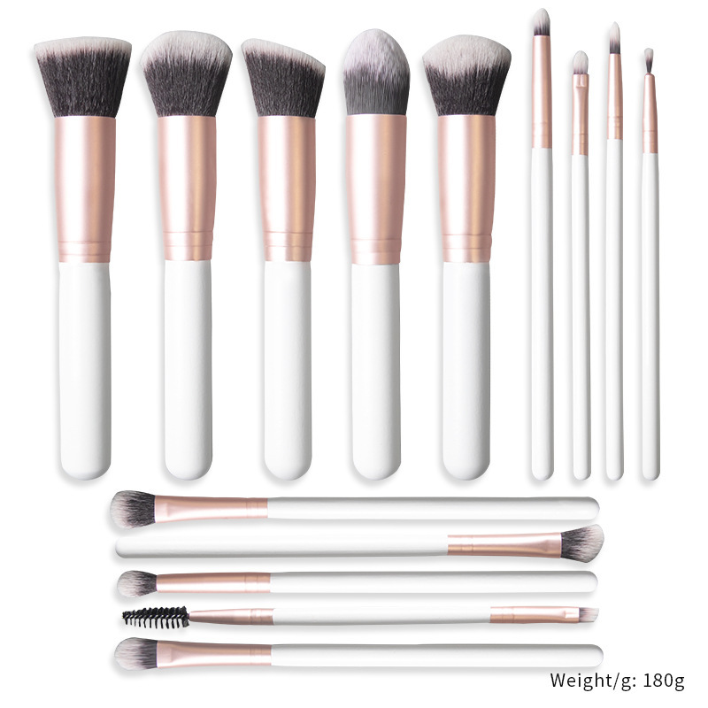 14 sets of makeup brushes with soft bristles