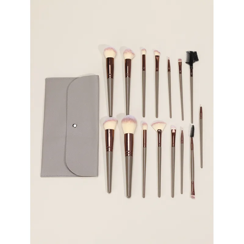 15 soft hair powder  blusher foundation make-up eye shadow concealer brushes