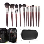 Animal hair makeup brush set 14 soft makeup tools for beginners