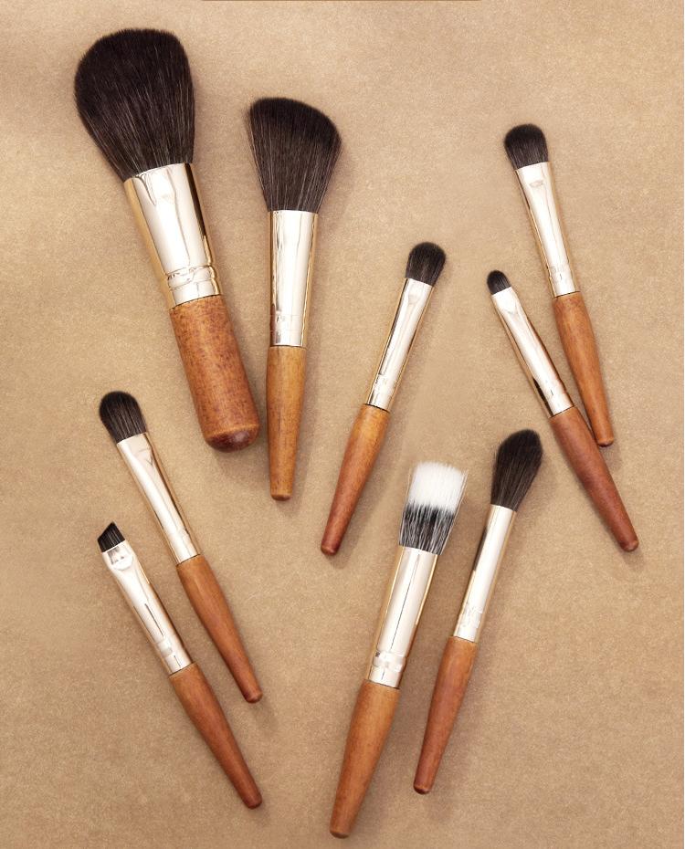 Mini 9-piece makeup brush set for beginners, easy to carry