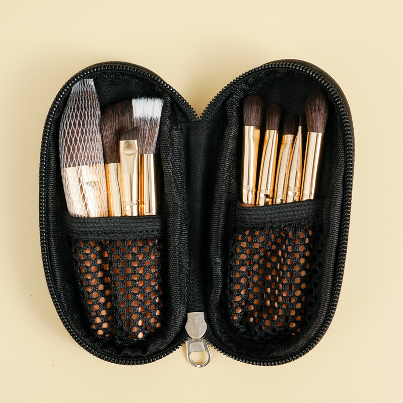 Mini 9-piece makeup brush set for beginners, easy to carry