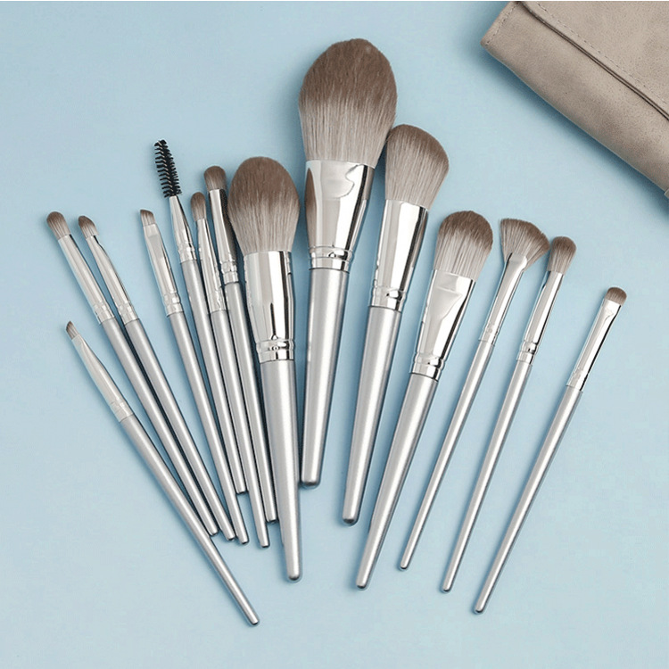 Complete set of 14 ultra soft hair makeup brushes
