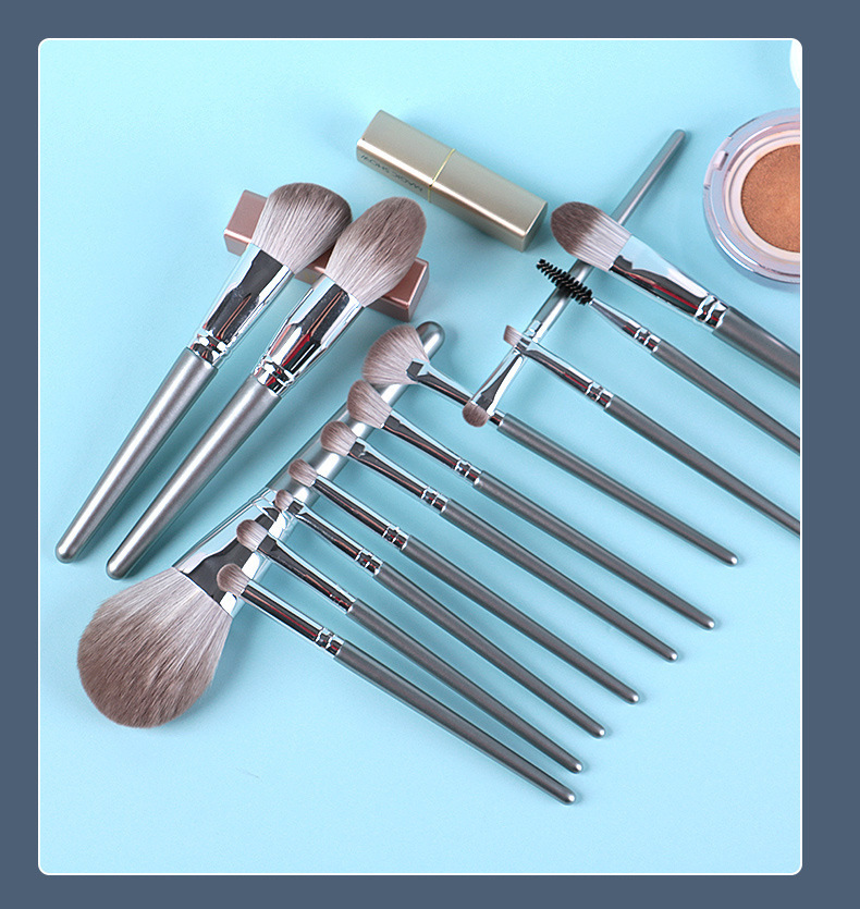 Complete set of 14 ultra soft hair makeup brushes