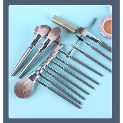 Complete set of 14 ultra soft hair makeup brushes 01