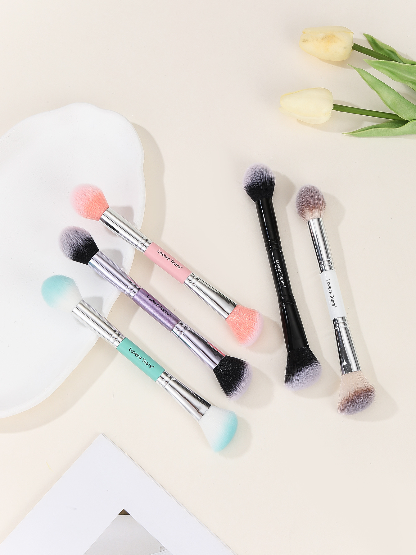 Double head single brush powder brush light brush grooming brush