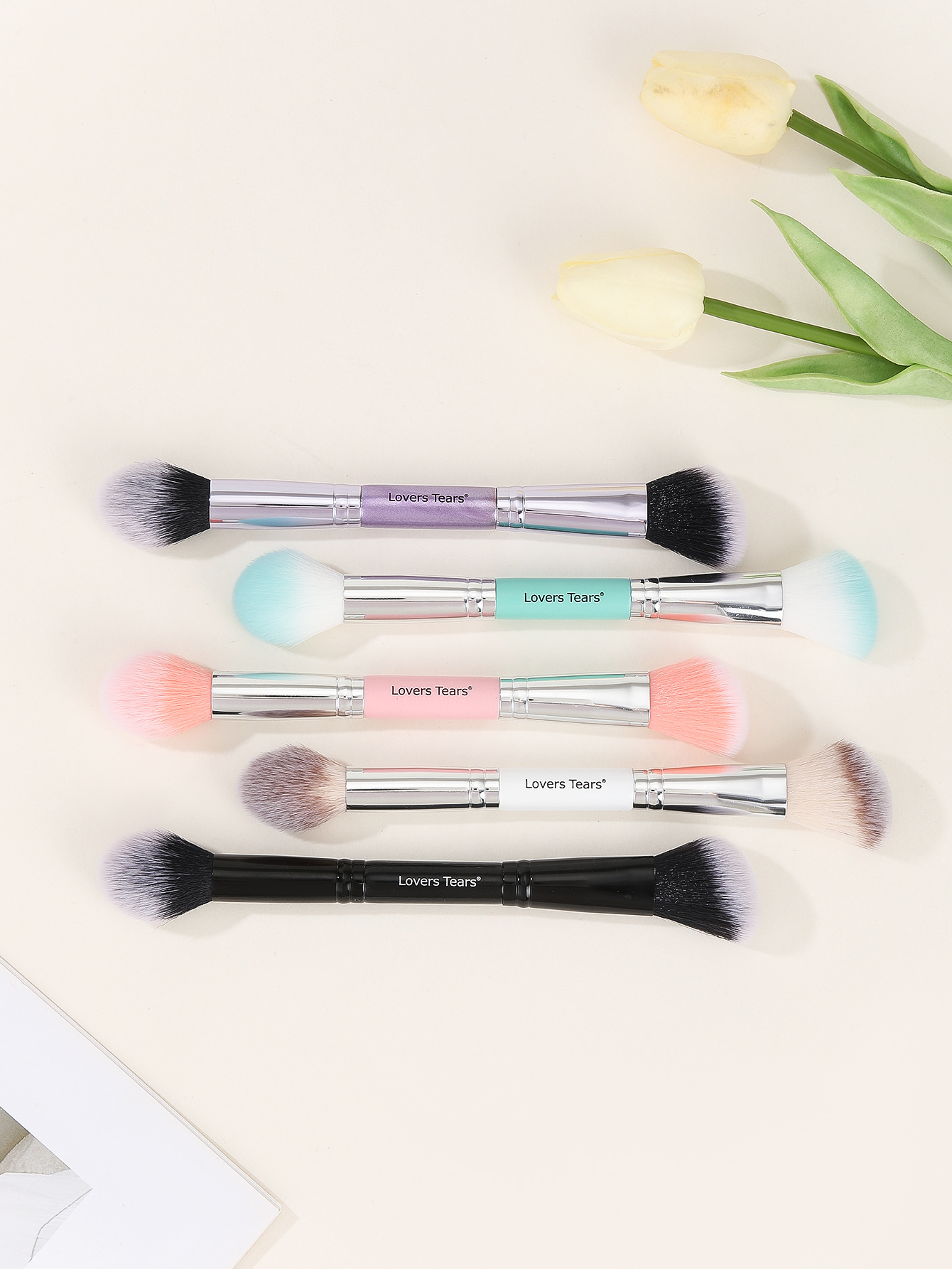 Double head single brush powder brush light brush grooming brush