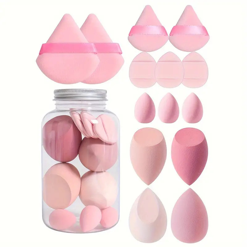 14 piece set of beauty egg powder puff