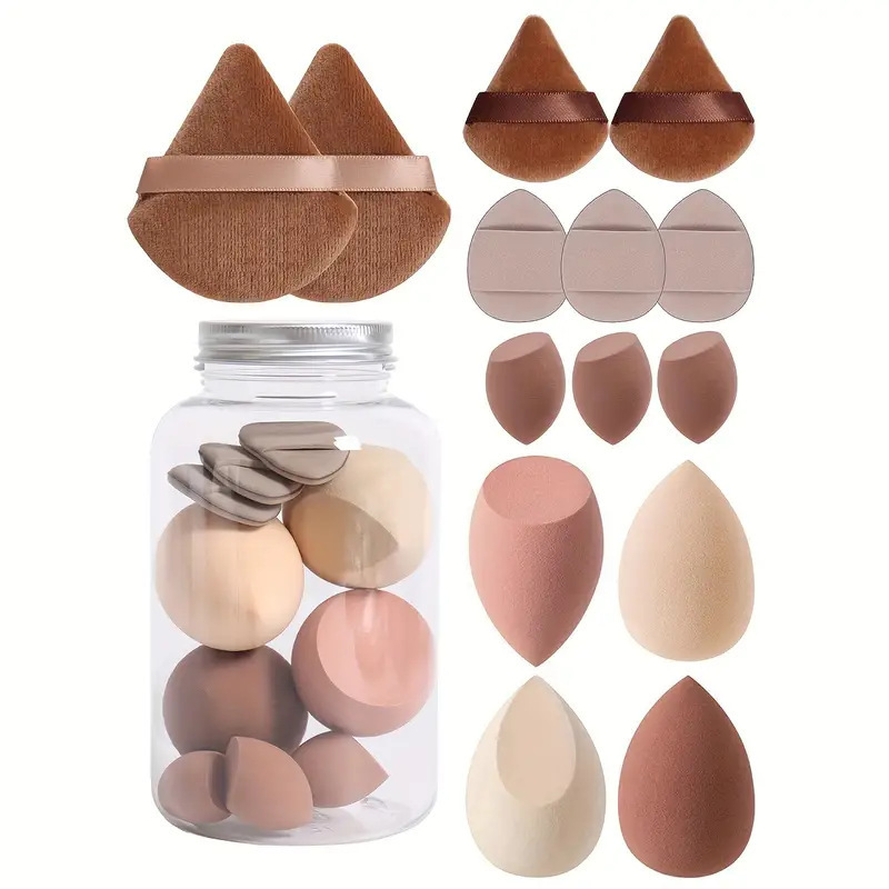 14 piece set of beauty egg powder puff