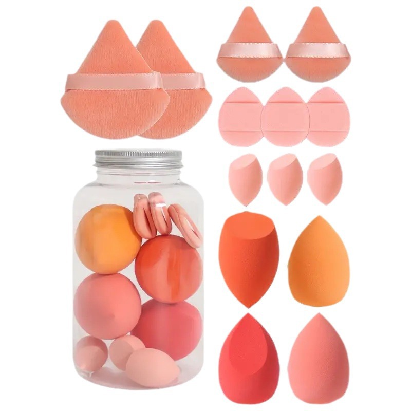 14 piece set of beauty egg powder puff