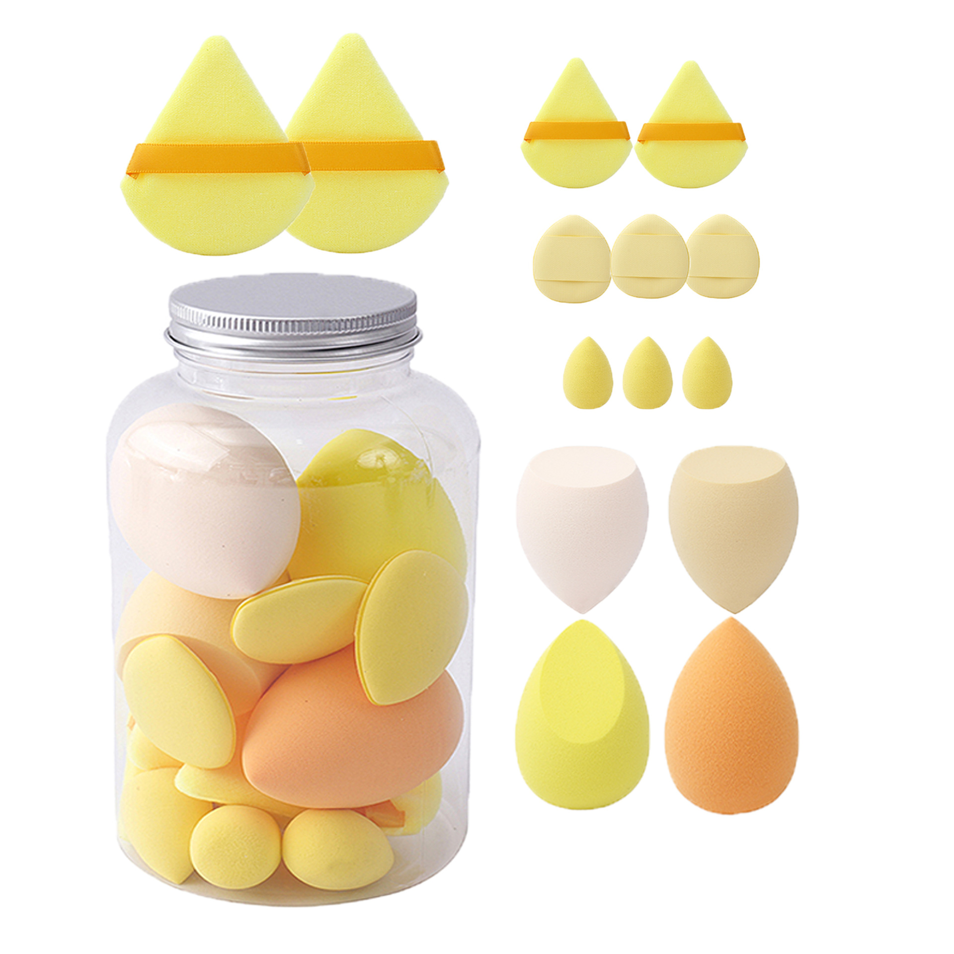 14 piece set of beauty egg powder puff