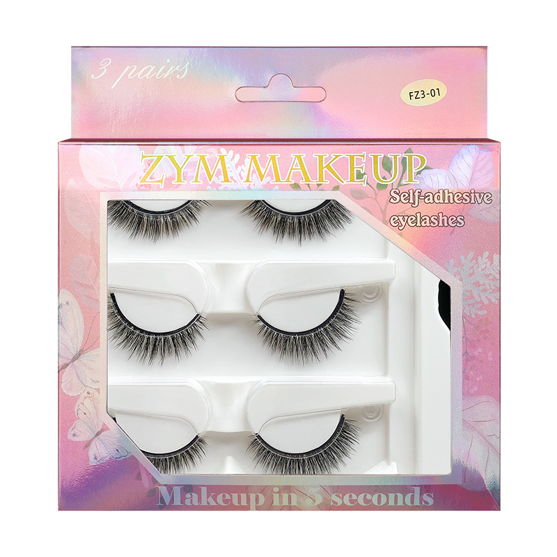 Adhesive free one touch self-adhesive false eyelashes