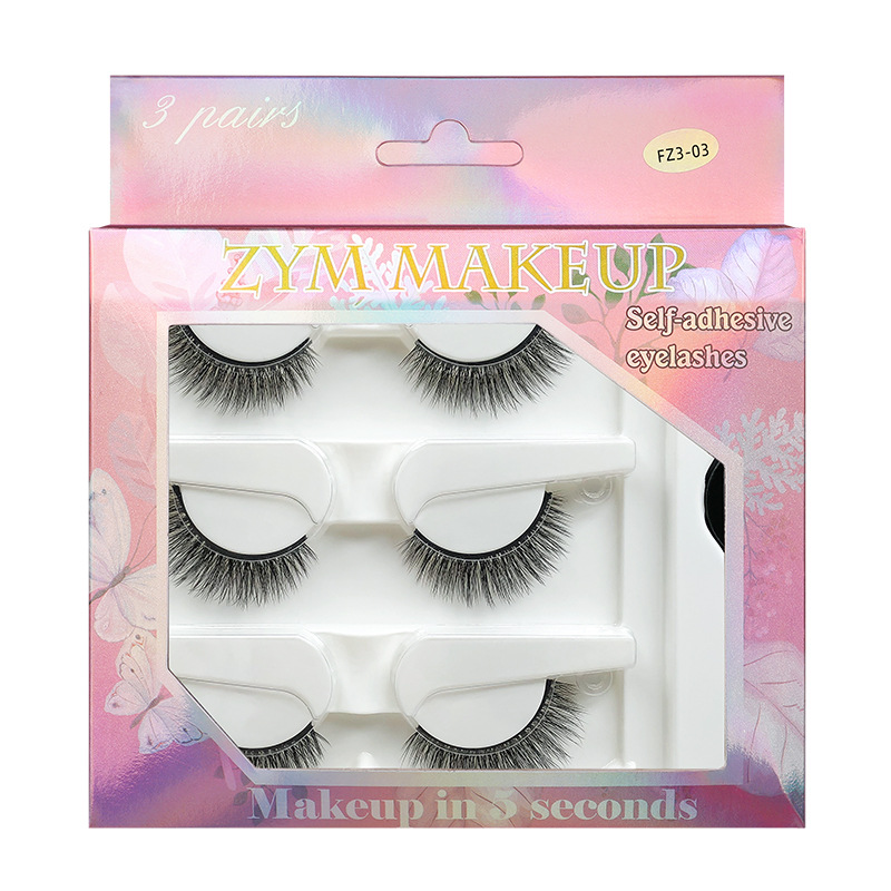 Adhesive free one touch self-adhesive false eyelashes